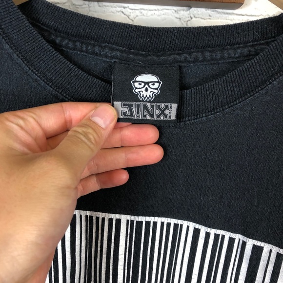 Cropped Black Human Barcode T-Shirt - Picture 3 of 4